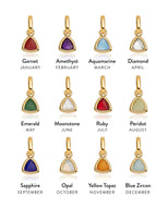 Personalised Initial & Droplet Birthstone Necklace (Gold)