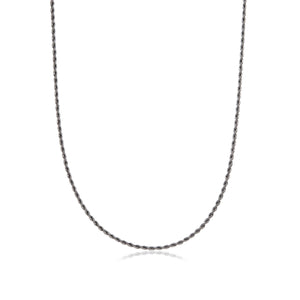 Rope Chain Necklace 20 in (Gun Silver)