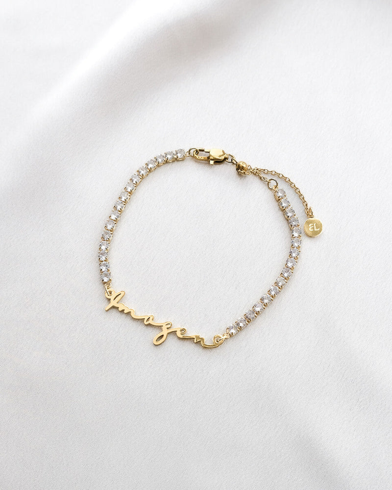 Signature Name Tennis Bracelet (Gold)