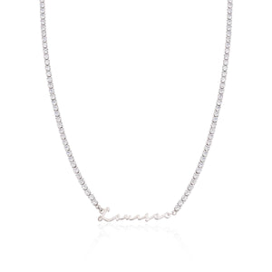 Signature Name Tennis Necklace (Silver)