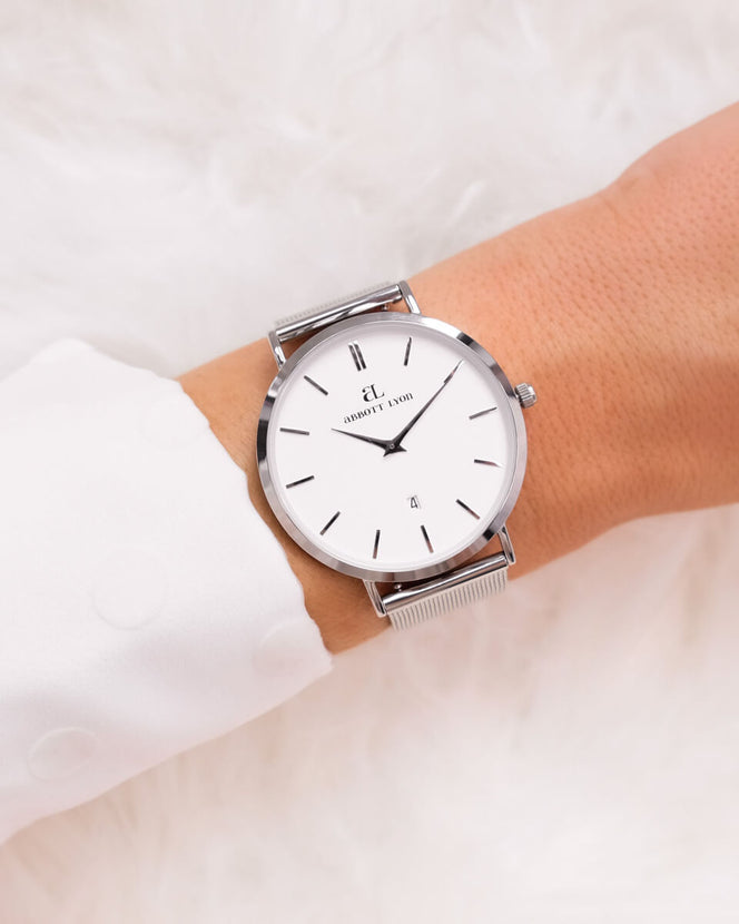 Silver Chain White Kensington 40 Watch