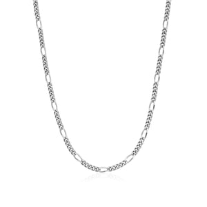 Layering Small Figaro Chain Necklace (Silver)