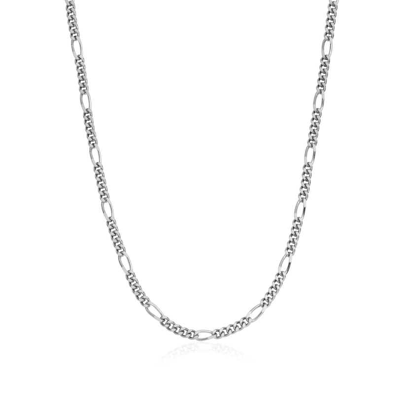 Layering Small Figaro Chain Necklace (Silver)