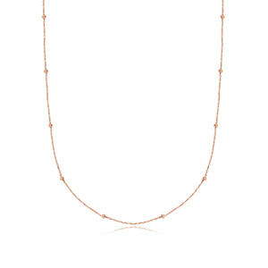 Layering Sphere Chain Necklace (Rose Gold)