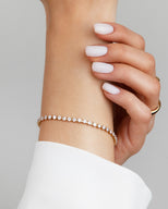Belgravia Pearl Watch 30 & Crystal Bracelet Set (Gold)