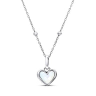 White Quartz Heart Necklace (Silver)