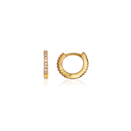 Moon and Back Star Huggie Earring Set (Gold)