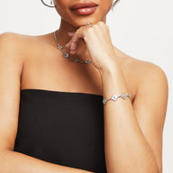 DP Copy of Clover Custom Name Bracelet (Silver)