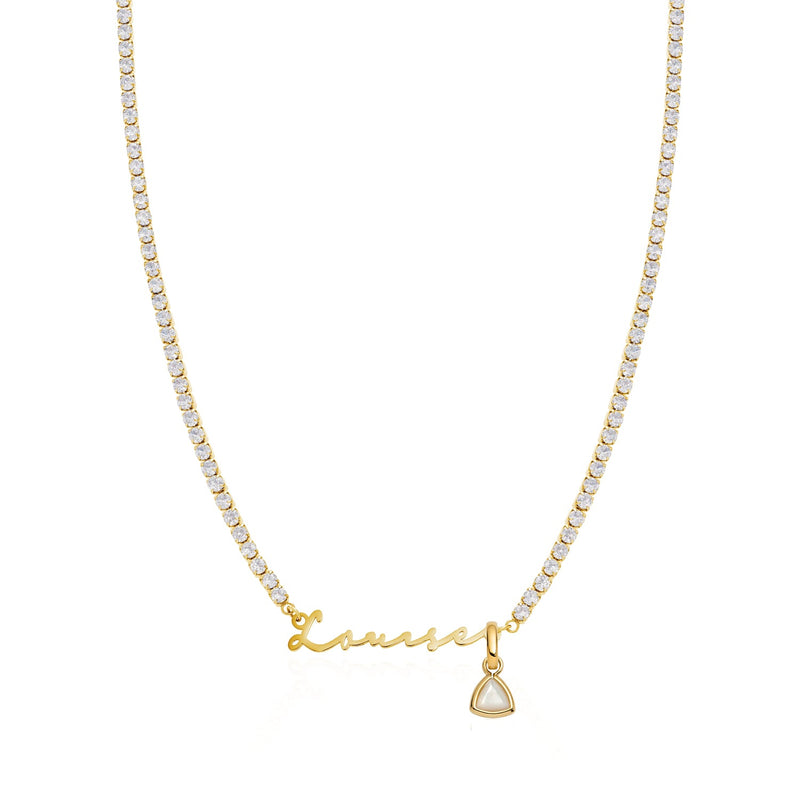 Signature Name Tennis Necklace (Gold)