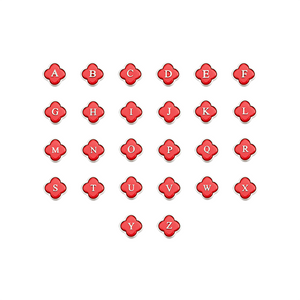 Red Clover Charms (Silver) - Initials