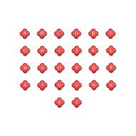 Red Clover Charms (Silver) - Initials