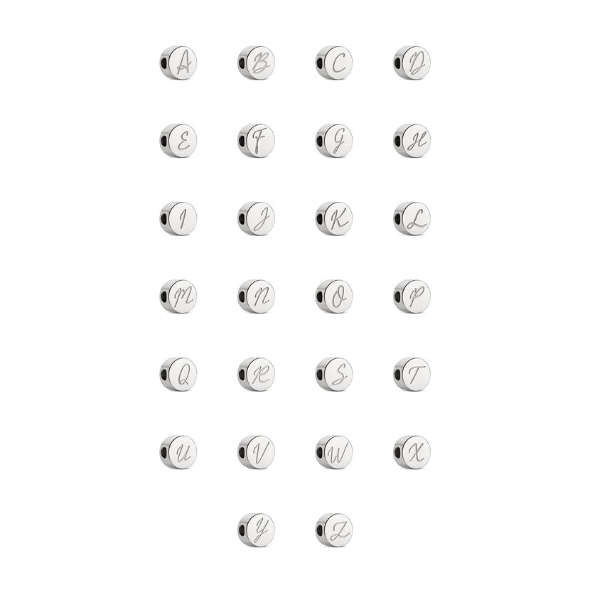 Script Initial Bracelet Charm (Silver)