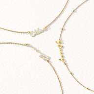Crystal Cursive Name Necklace (Gold)