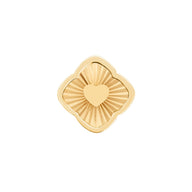 Rosette Textured Clover Charms (Gold) - Heart