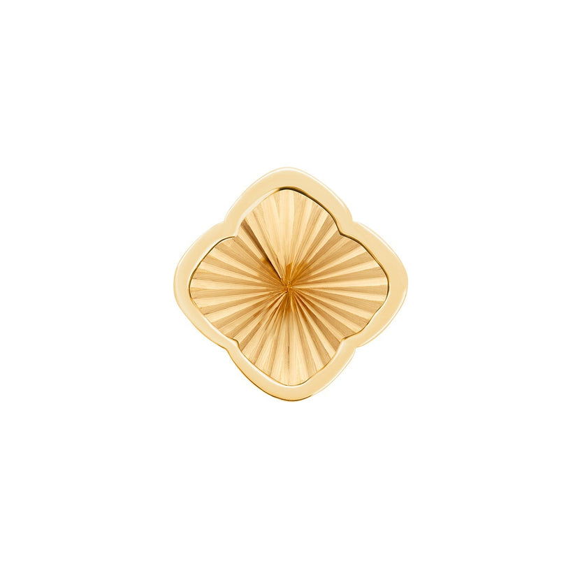 Rosette Textured Clover Charms (Gold) - Plain Clover
